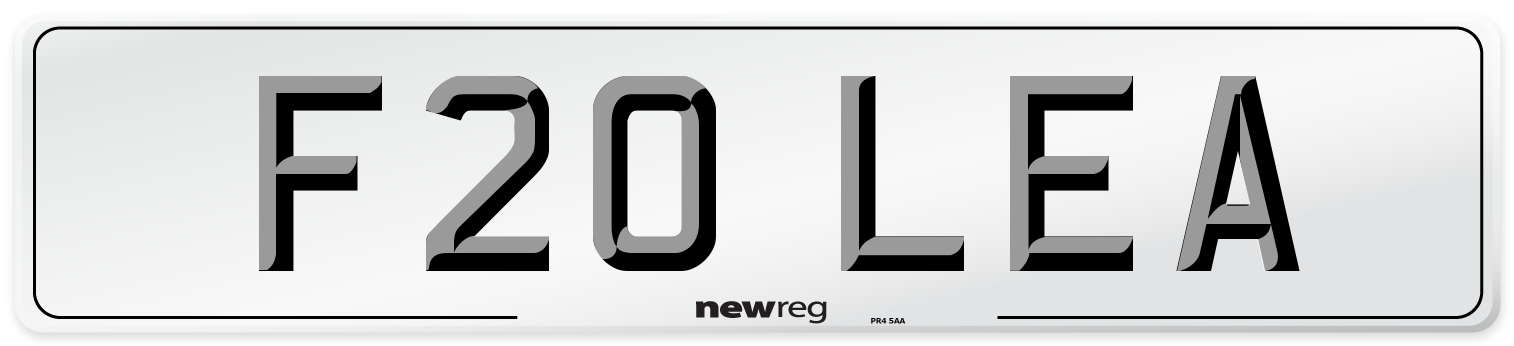 F20 LEA Number Plate from New Reg
